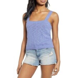 BP. Women's Straight Up sleeveless Sweater Tank Top In Blue Size XL